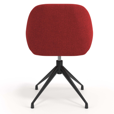 meeting room chair red swivel fabric upholstered armrests 6