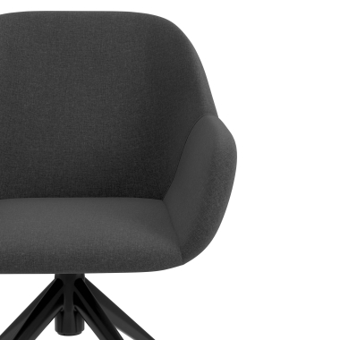 meeting room chair anthracite swivel with casters fabric upholstered armrests 5