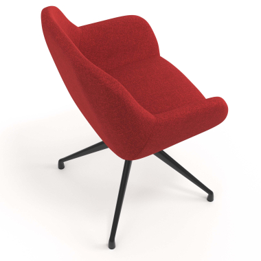 meeting room chair red swivel fabric upholstered armrests 7
