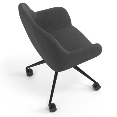 meeting room chair anthracite swivel with casters fabric upholstered armrests 7