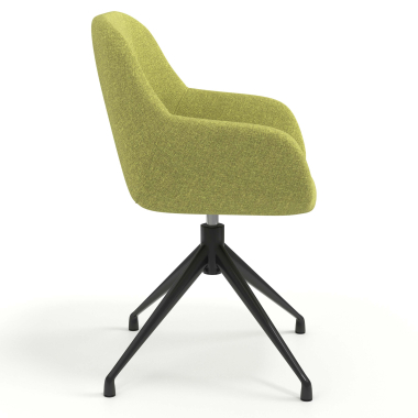 meeting room chair green swivel fabric upholstered armrests 3
