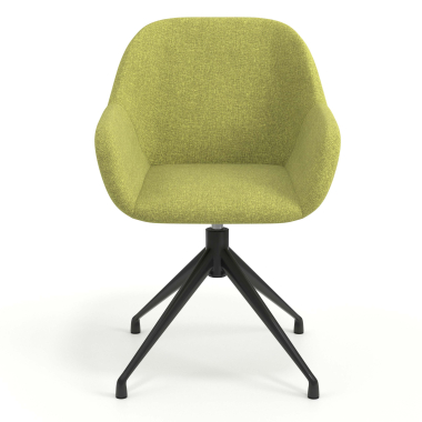 meeting room chair green swivel fabric upholstered armrests 4