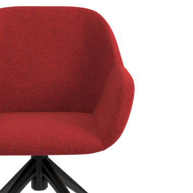 meeting room chair red swivel with casters fabric upholstered armrests 5