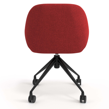 meeting room chair red swivel with casters fabric upholstered armrests 6