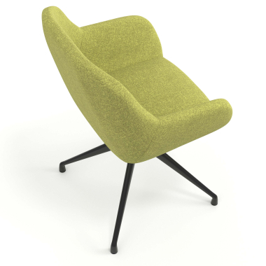 meeting room chair green swivel fabric upholstered armrests 7