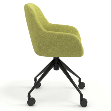 meeting room chair green swivel with casters fabric upholstered armrests 3