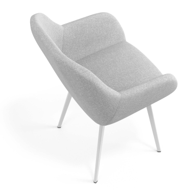 visitor chair light gray 4 legs fabric upholstered armrests 7