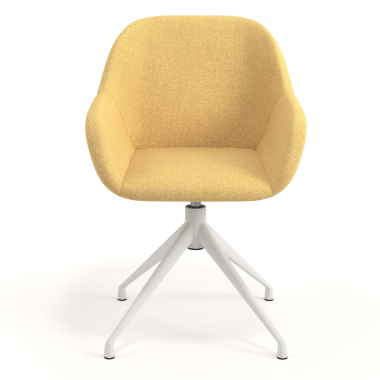 meeting room chair yellow swivel fabric upholstered armrests 4
