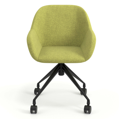 meeting room chair green swivel with casters fabric upholstered armrests 4