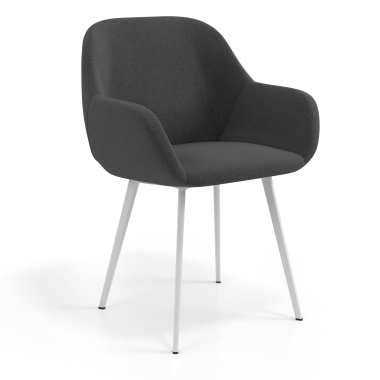 visitor chair anthracite 4 legs fabric upholstered armrests 1