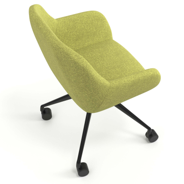 meeting room chair green swivel with casters fabric upholstered armrests 7
