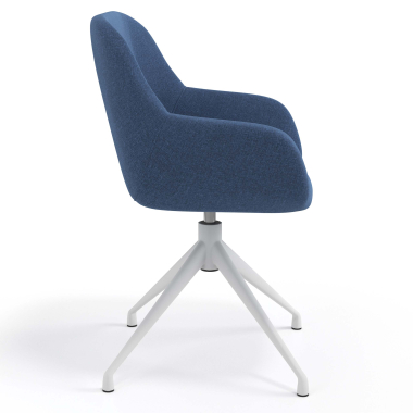 meeting room chair blue swivel fabric upholstered armrests 3