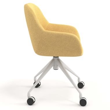meeting room chair yellow swivel with casters fabric upholstered armrests 3