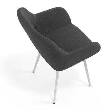 visitor chair anthracite 4 legs fabric upholstered armrests 7