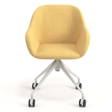 meeting room chair yellow swivel with casters fabric upholstered armrests 4