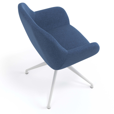 meeting room chair blue swivel fabric upholstered armrests 7