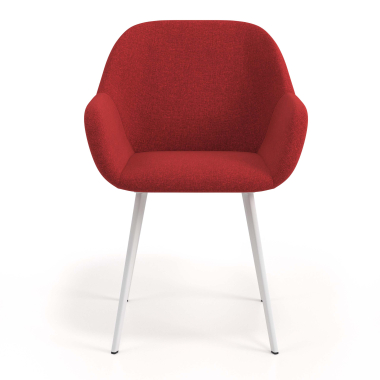 visitor chair red 4 legs fabric upholstered armrests 4