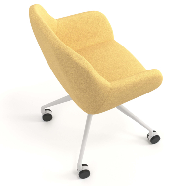 meeting room chair yellow swivel with casters fabric upholstered armrests 7