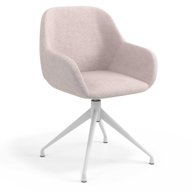 meeting room chair beige swivel fabric upholstered armrests 1