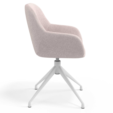 meeting room chair beige swivel fabric upholstered armrests 3