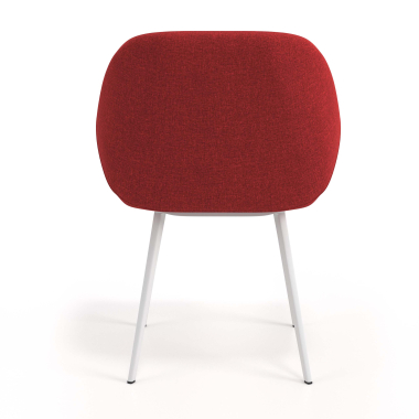 visitor chair red 4 legs fabric upholstered armrests 6
