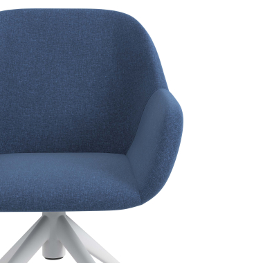 meeting room chair blue swivel with casters fabric upholstered armrests 5