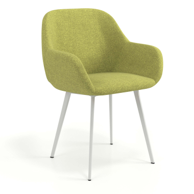 visitor chair green 4 legs fabric upholstered armrests 1