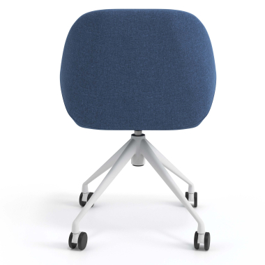meeting room chair blue swivel with casters fabric upholstered armrests 6