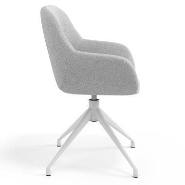 meeting room chair light gray swivel fabric upholstered armrests 3
