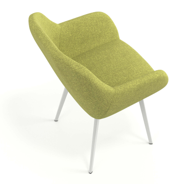 visitor chair green 4 legs fabric upholstered armrests 7