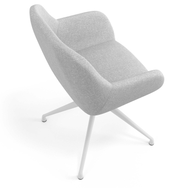 meeting room chair light gray swivel fabric upholstered armrests 7