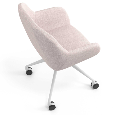 meeting room chair beige swivel with casters fabric upholstered armrests 7