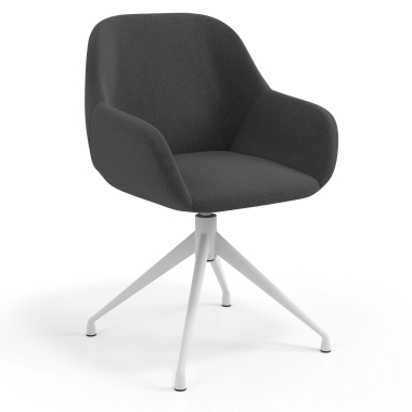 meeting room chair anthracite swivel fabric upholstered armrests 1