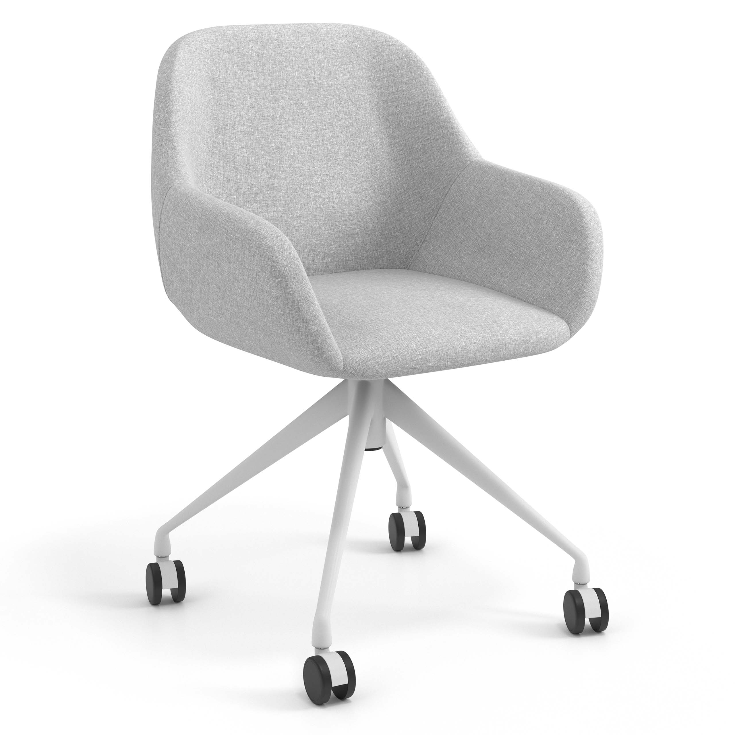 Meeting chair with castors Greta, aluminium base