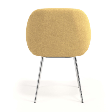 visitor chair yellow 4 legs fabric upholstered armrests 6