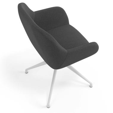 meeting room chair anthracite swivel fabric upholstered armrests 7