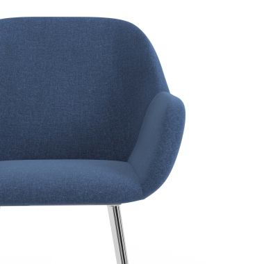 visitor chair blue 4 legs fabric upholstered armrests 5