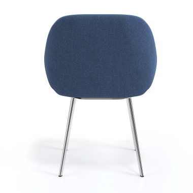 visitor chair blue 4 legs fabric upholstered armrests 6
