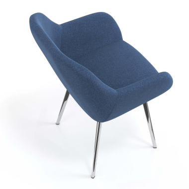visitor chair blue 4 legs fabric upholstered armrests 7