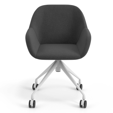 meeting room chair anthracite swivel with casters fabric upholstered armrests 4