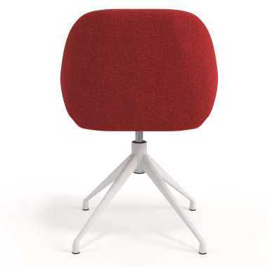 meeting room chair red swivel fabric upholstered armrests 6