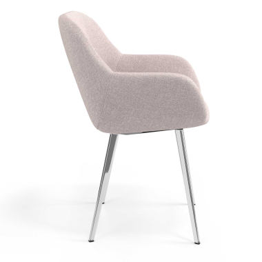 visitor chair beige 4 legs fabric upholstered armrests 3