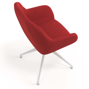 meeting room chair red swivel fabric upholstered armrests 7
