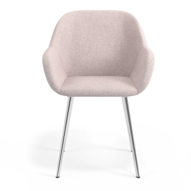 visitor chair beige 4 legs fabric upholstered armrests 4