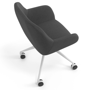 meeting room chair anthracite swivel with casters fabric upholstered armrests 7