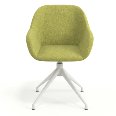 meeting room chair green swivel fabric upholstered armrests 4