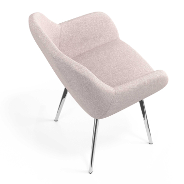 visitor chair beige 4 legs fabric upholstered armrests 7