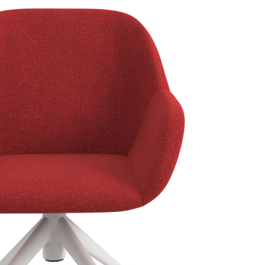 meeting room chair red swivel with casters fabric upholstered armrests 5