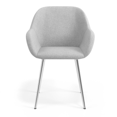 visitor chair light gray 4 legs fabric upholstered armrests 4
