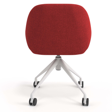 meeting room chair red swivel with casters fabric upholstered armrests 6
